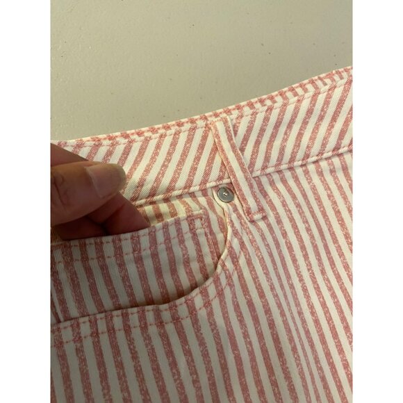 Lauren Conrad Skinny Pants Crop Red & White Stripe Size 18 - Picture 5 of 11